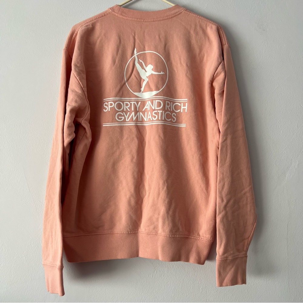 Sporty & Rich Pink Gymnastics Crewneck Sweatshirt - Picture 6 of 11